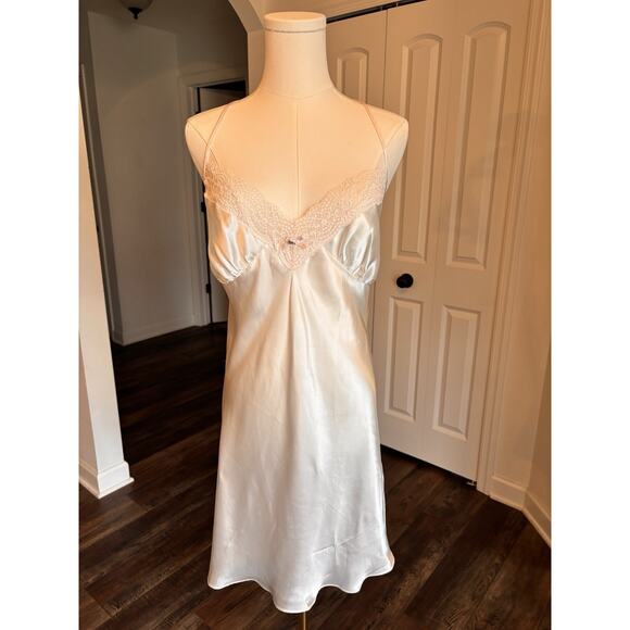 Linea Donatella White Lace Peignoir Set Nightgown Robe Wedding Lingerie Lg Bride - Picture 11 of 12